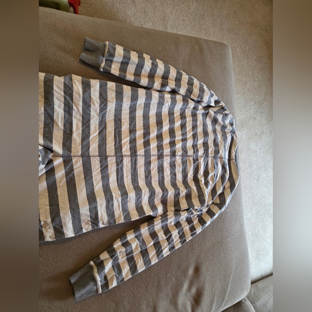 Men's Medium Striped Union Suit Gray & White - Goodfellow & Co™Snap buttons - Picture 10 of 12